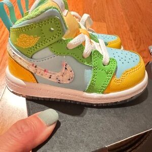 Jordan 1 mid Multi-Color Sneakers by Nike (Toddler)-NEW